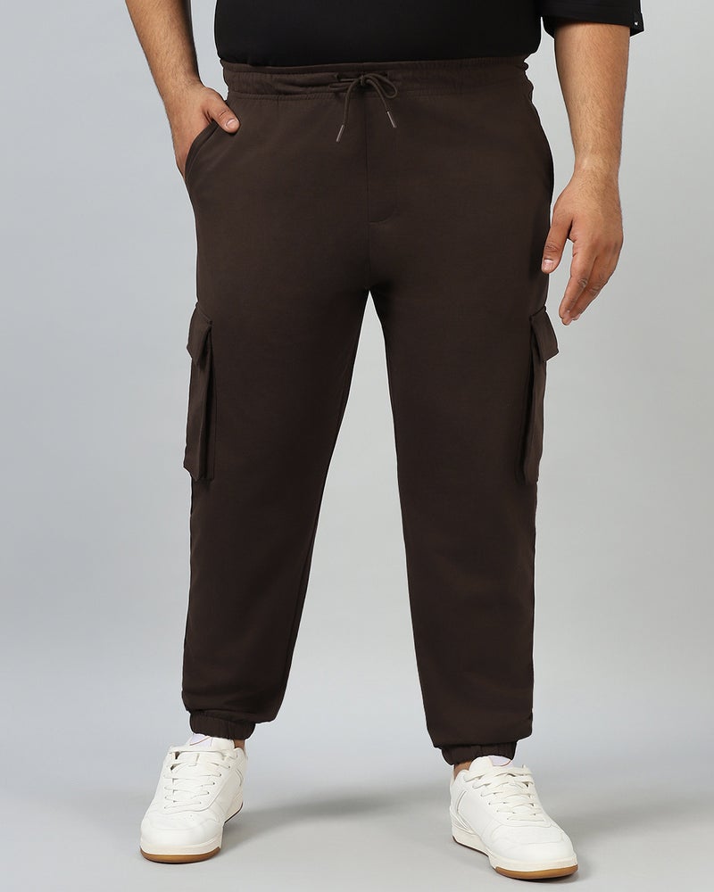 bewakoof Men's Brown Oversized Plus Size Cargo Warm Joggers - Image 2